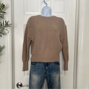 Tan Ribbed Knit Sweater